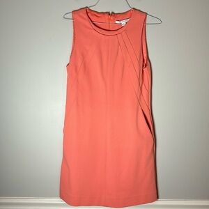 DVF Diane Von Furstenberg Coral Orange Shift Dress 14